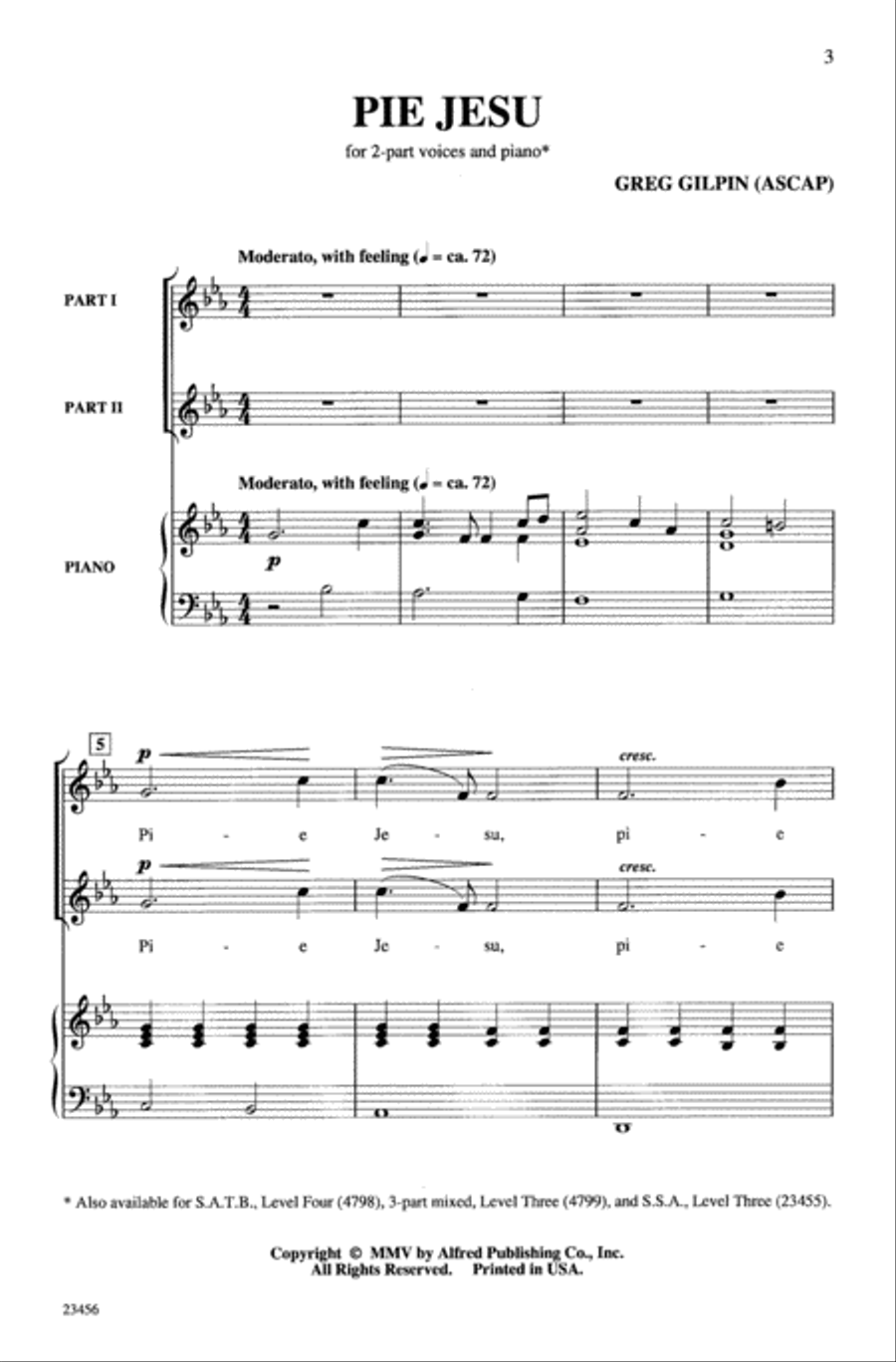 Pie Jesu Pie Jesu 2-Part scores gallery preview page 2