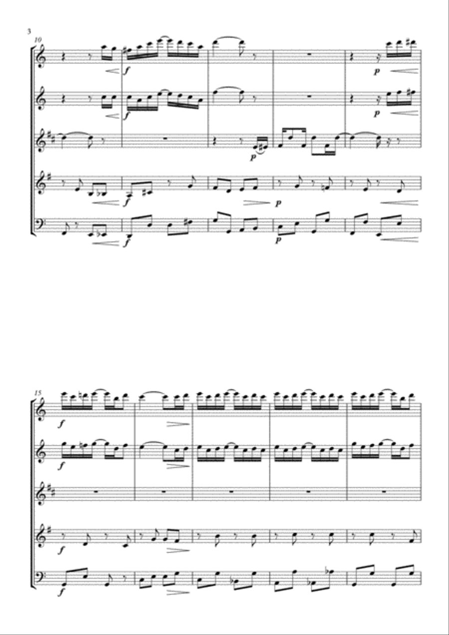 The Entertainer arranged for Woodwind Quintet Woodwind Quintet scores gallery preview page 4