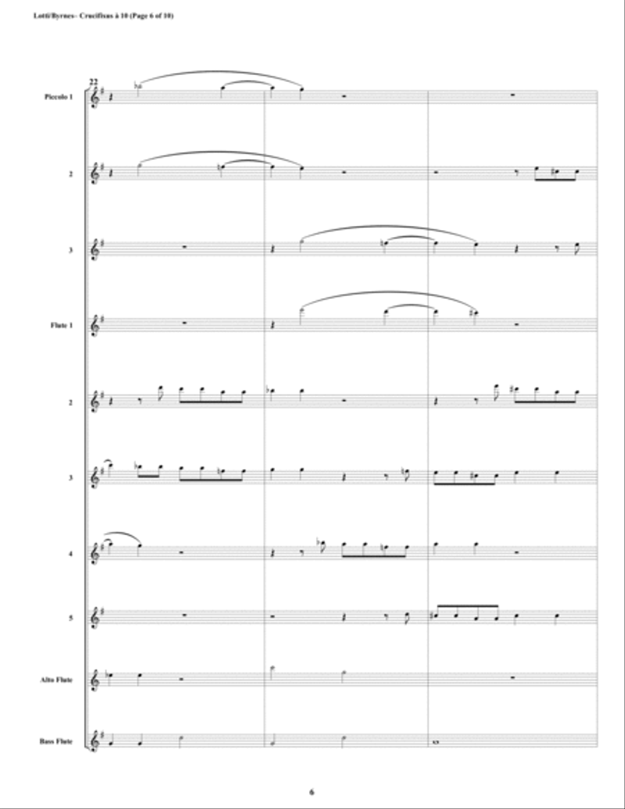 Crucifixus a 10 by Antonio Lotti (Flute Choir) Flute Choir scores gallery preview page 6