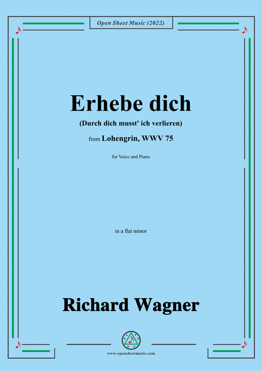 R. Wagner-Erhebe dich(Durch dich musst ich verlieren),in a flat minor,from Lohengrin,WWV 75 Voice scores gallery preview page 1