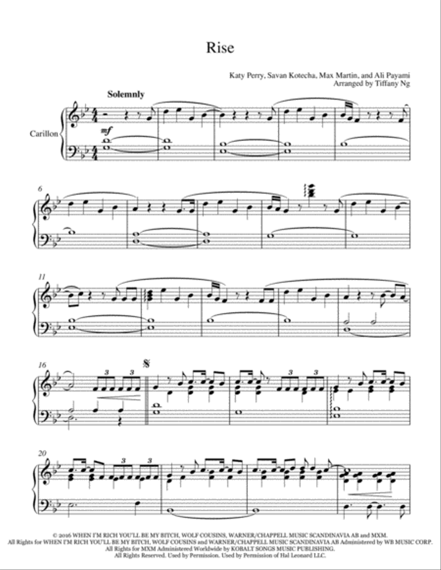 Rise Rise Glockenspiel scores gallery preview page 1