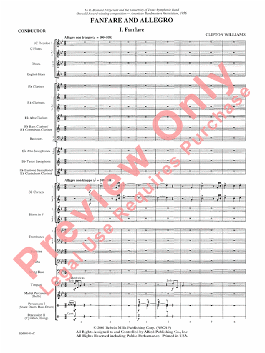 Fanfare and Allegro Concert Band scores gallery preview page 4