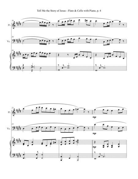 TELL ME THE STORY OF JESUS (for Flute, Cello and Piano - Score/Parts) image number null