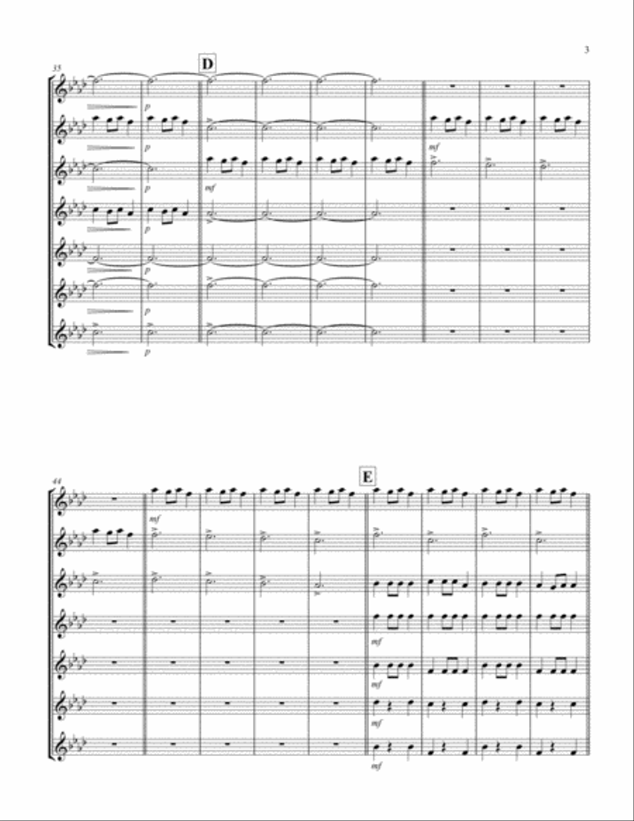 Carol of the Bells (F min) (Violin Septet) Violin scores gallery preview page 3