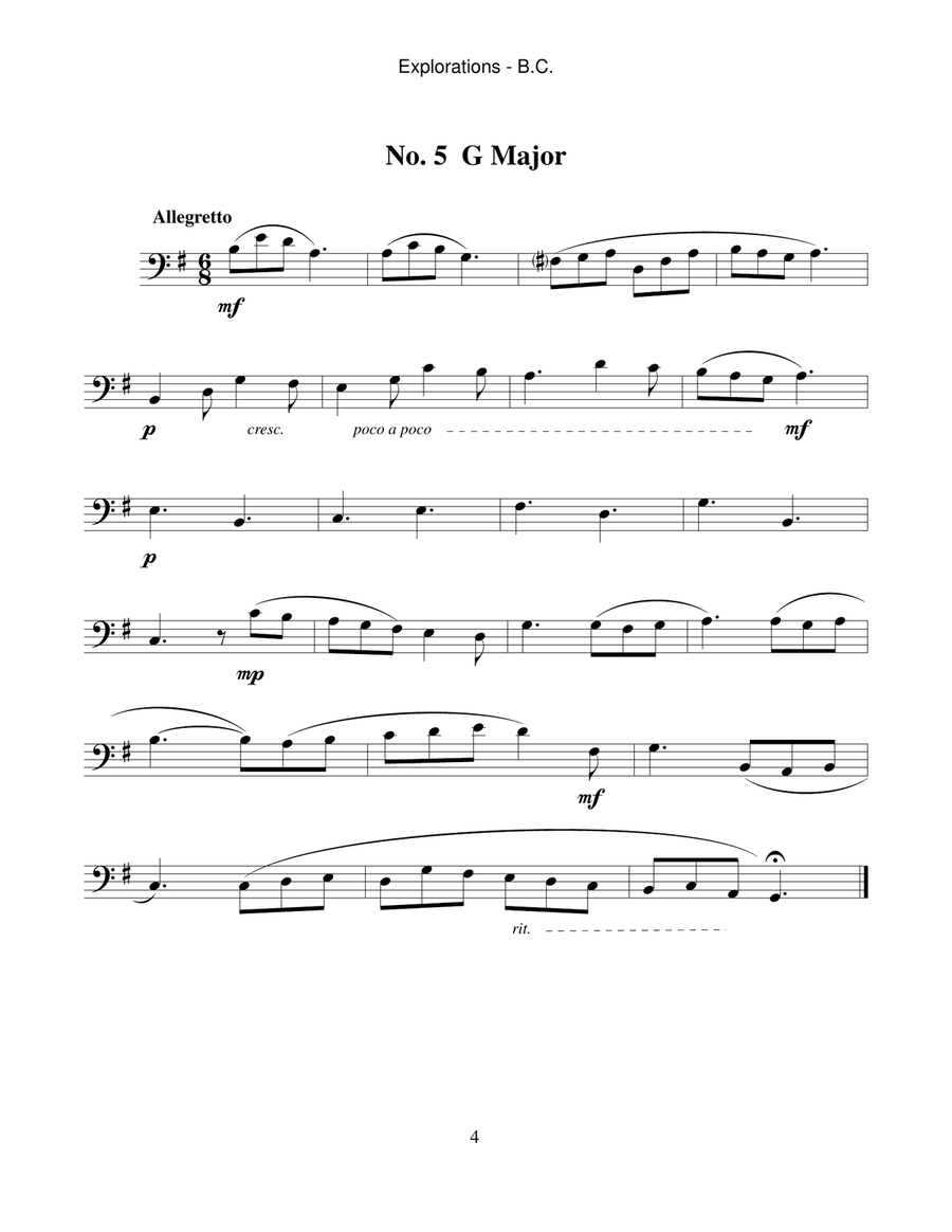 Explorations: Etudes for Euphonium, Baritone Horn or Trombone Brass Duet scores gallery preview page 4
