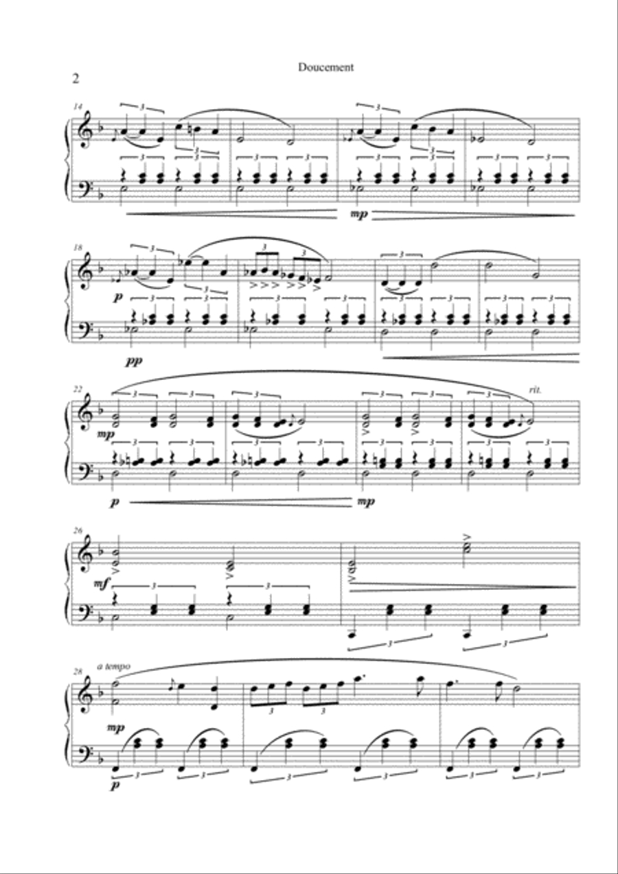 Doucement (Op. 11 Nocturne N°3 in F) Piano Solo scores gallery preview page 2