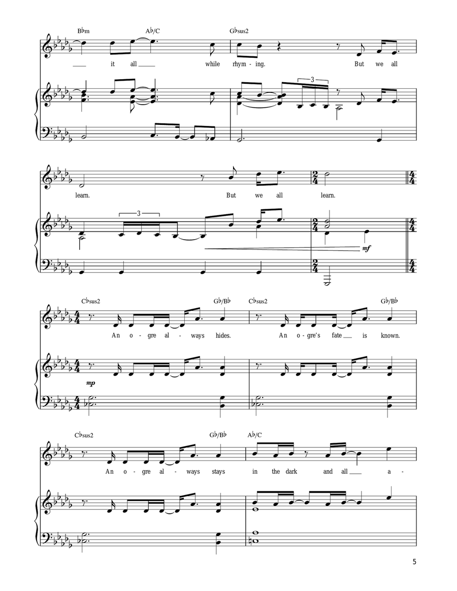 Who I'd Be (from Shrek The Musical) Guitar scores gallery preview page 5