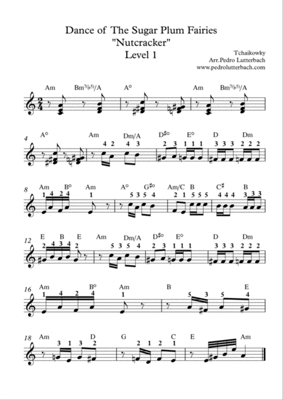 Dance of The Sugar Plum Faries Easy Piano scores gallery preview page 1