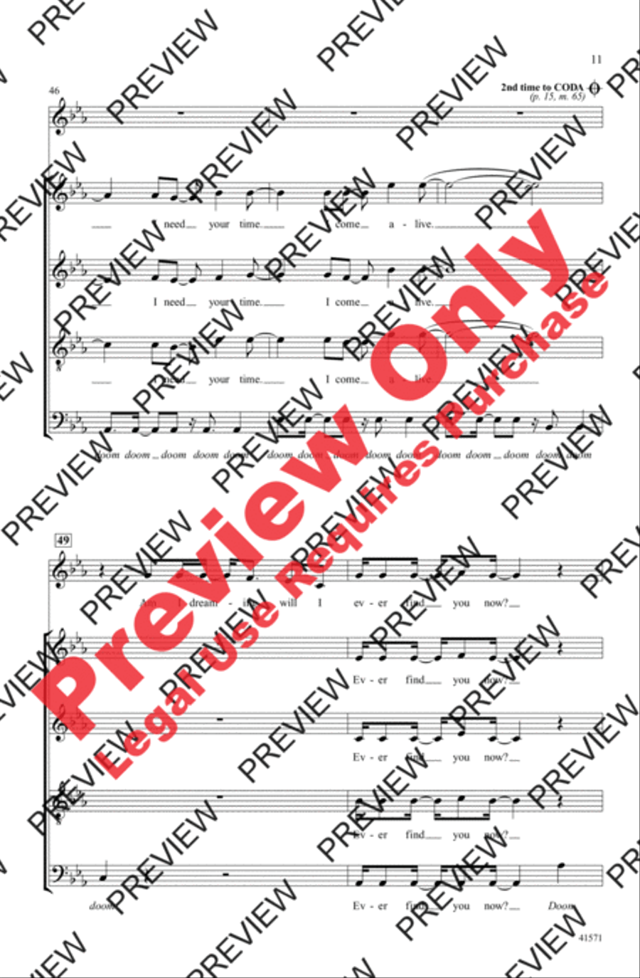 I Need Your Love 4-Part scores gallery preview page 11