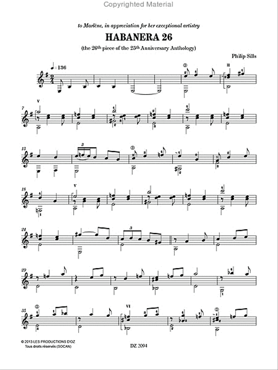 Habanera 26 Classical Guitar scores gallery preview page 2