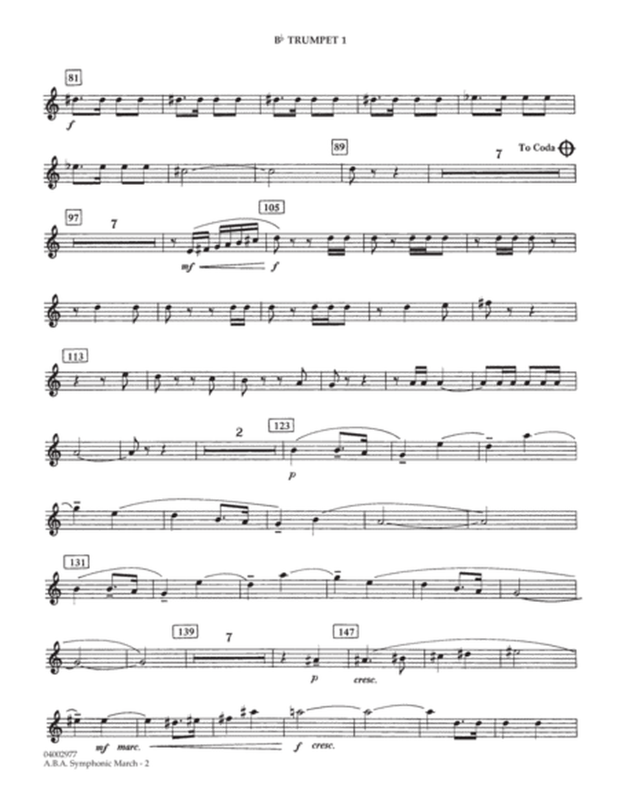 A.B.A. Symphonic March (Kitty Hawk) - Bb Trumpet 1