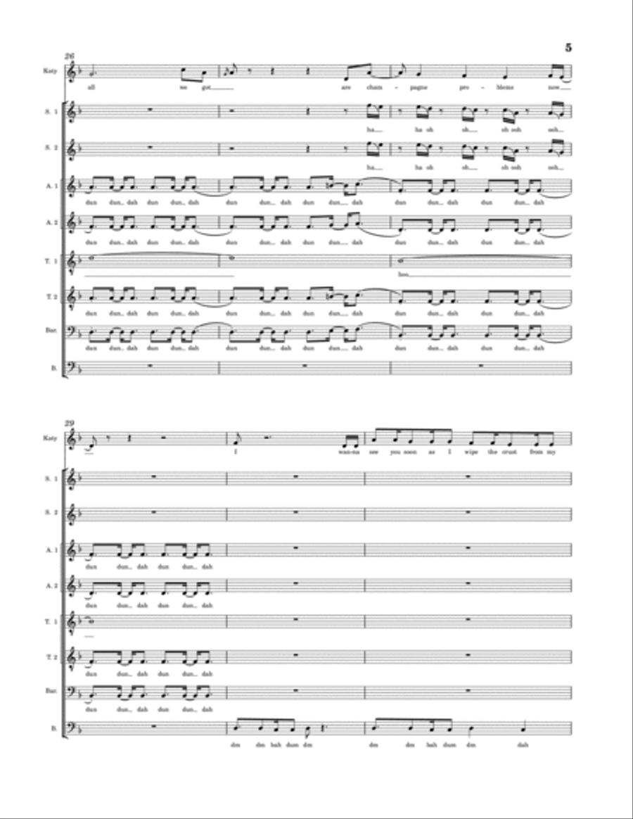 Champagne Problems 4-Part scores gallery preview page 5