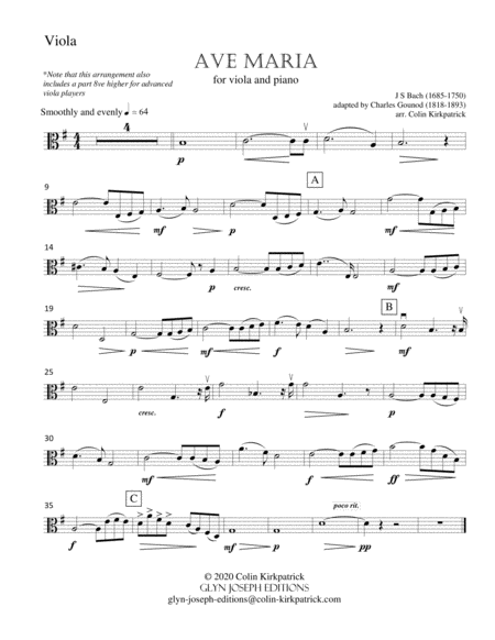 Bach-Gounod: Ave Maria for Viola and Piano image number null
