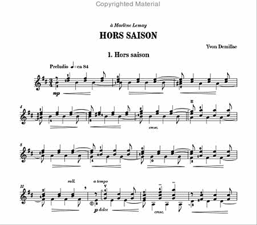 Hors saison Hors saison Classical Guitar scores gallery preview page 2