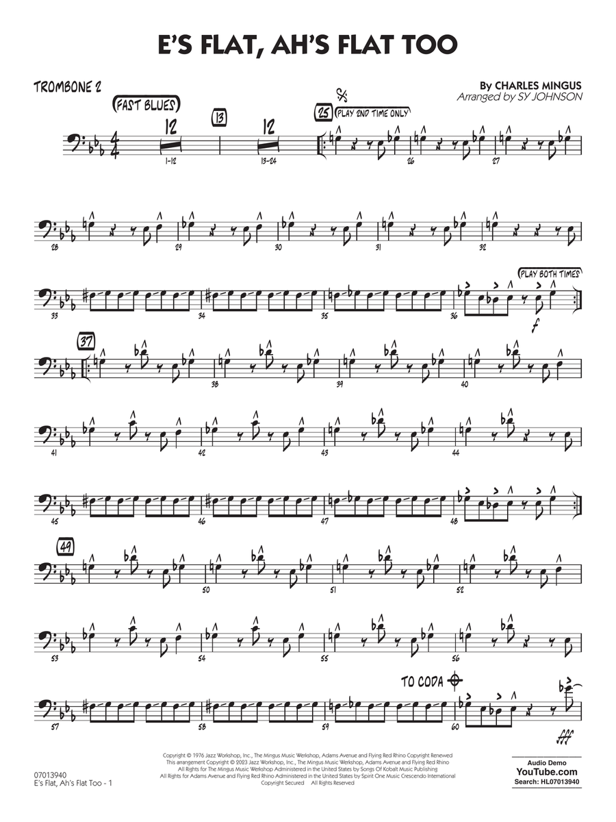 E's Flat, Ah's Flat Too (arr. Sy Johnson) - Trombone 2