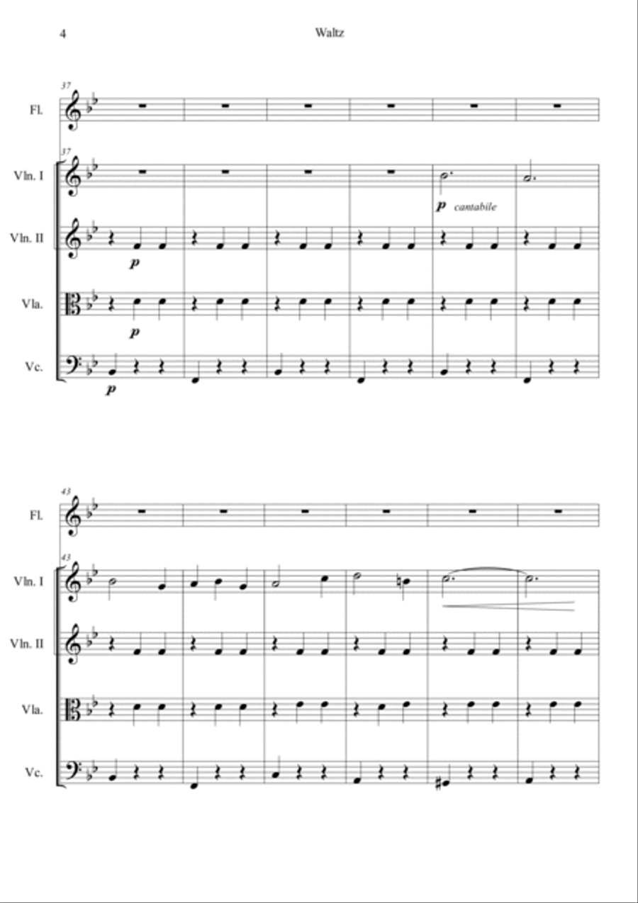 Waltz from Sleeping Beauty Flute scores gallery preview page 4