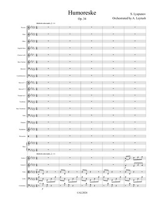 Sergei Lyapunov - "Humoreske", Op. 34. Orchestrated by Arkady Leytush - Score Only