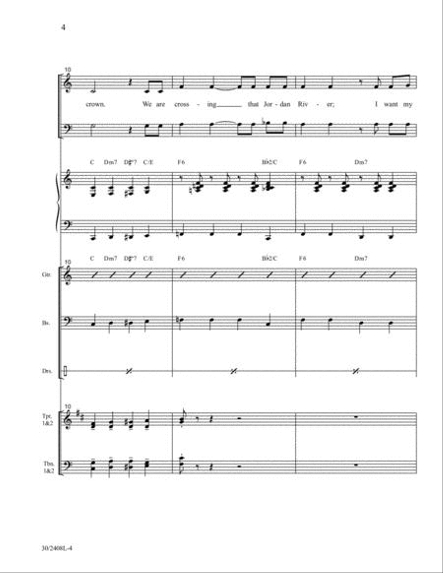 We Are Crossing Jordan River - Brass and Rhythm Score and Parts Choir scores gallery preview page 5