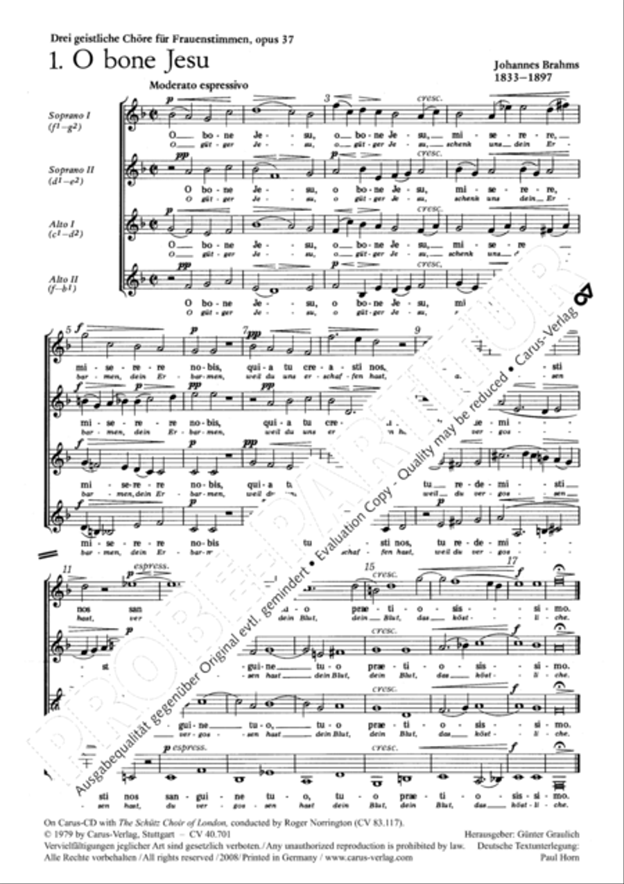 Drei geistliche Chore Choir scores gallery preview page 2