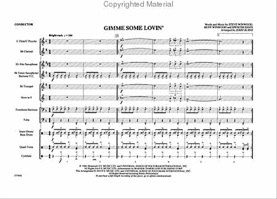 Gimme Some Lovin' Marching Band scores gallery preview page 2