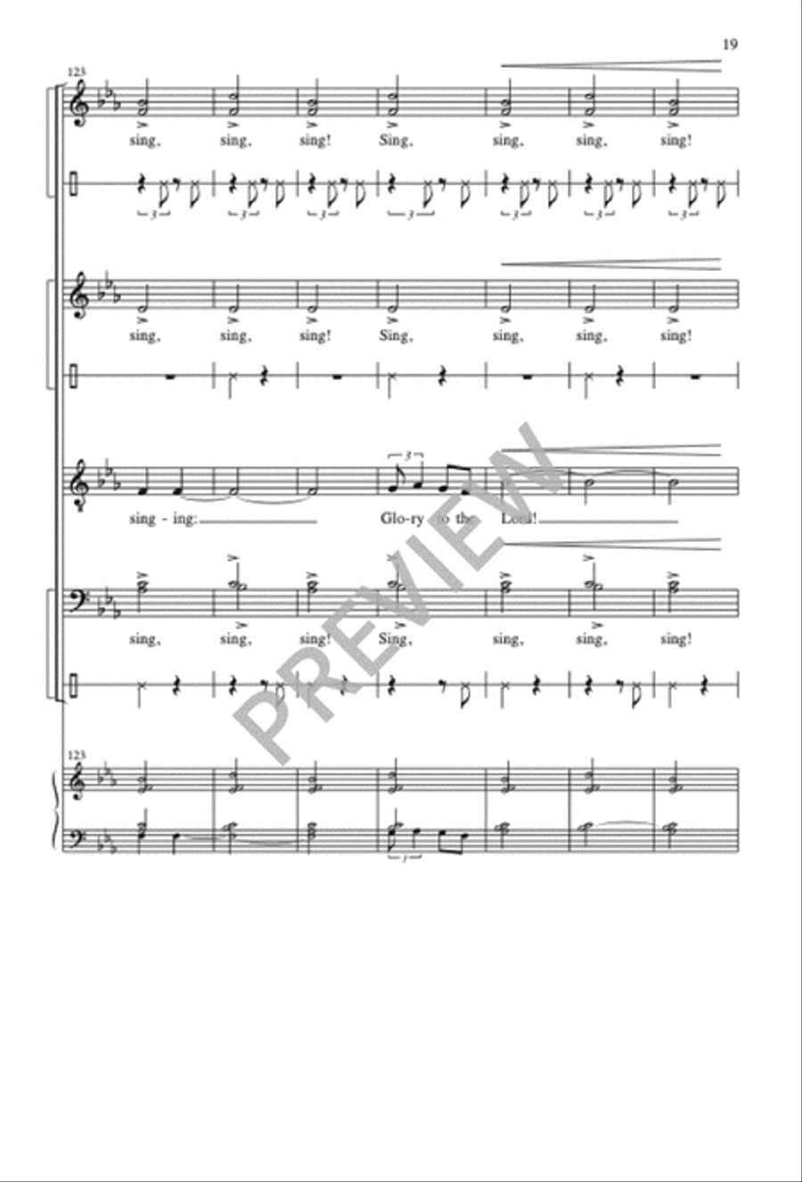 Singing, We Come Singing Singing, We Come Singing Divisi scores gallery preview page 19