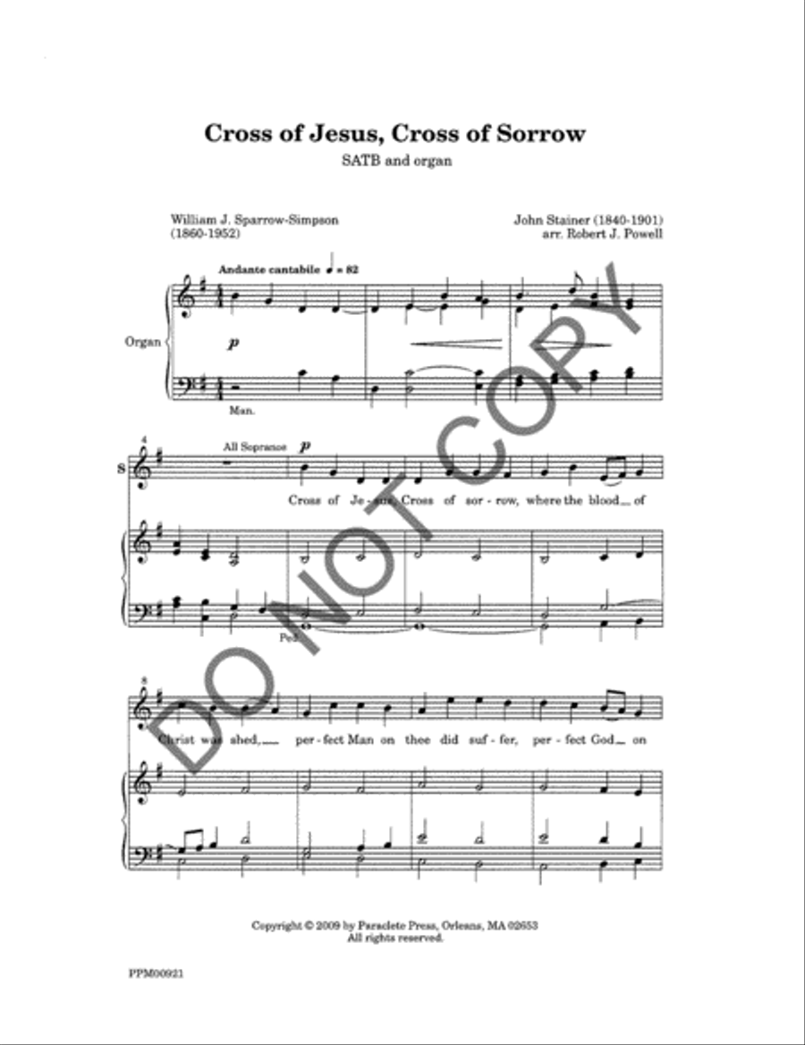 Cross of Jesus, Cross of Sorrow 4-Part scores gallery preview page 2