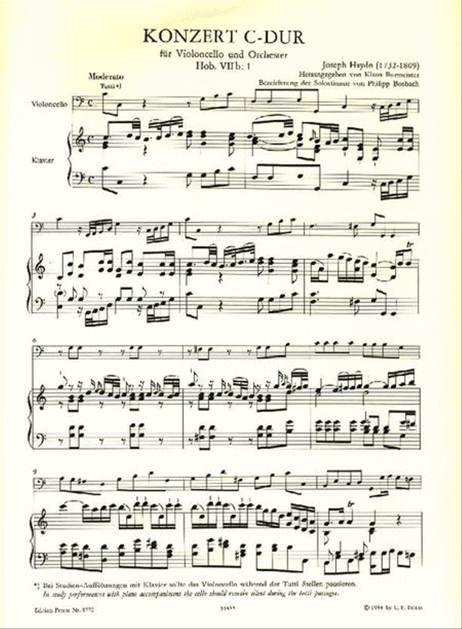 Cello Concerto In C Major, Hob. VIIb: 1 Piano Accompaniment scores gallery preview page 2