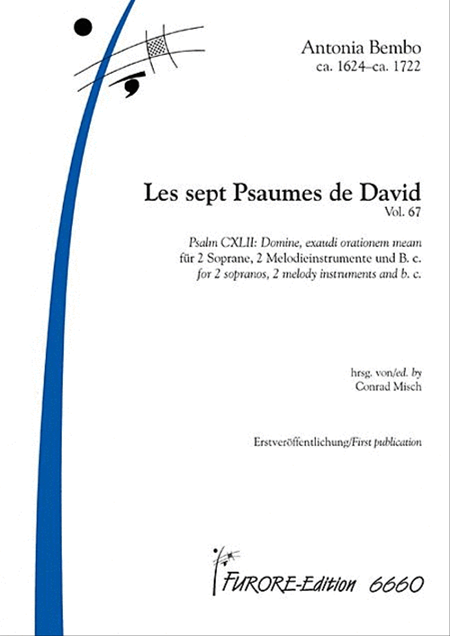 Les sept Psaumes de David Vol. 7 Psalm CXLII: Domine, exaudi orationem meam (S1, S2) Voice scores gallery preview page 1