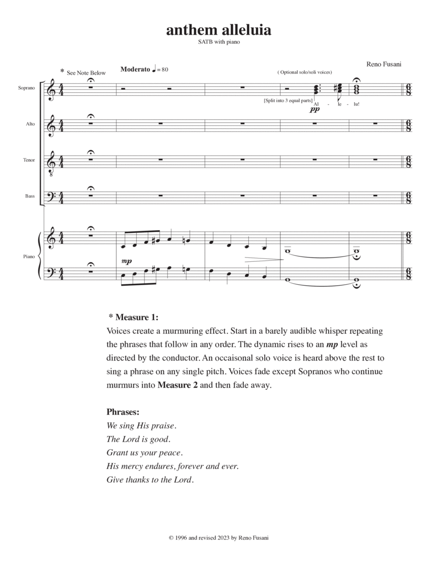 anthem alleluia 4-Part scores gallery preview page 1