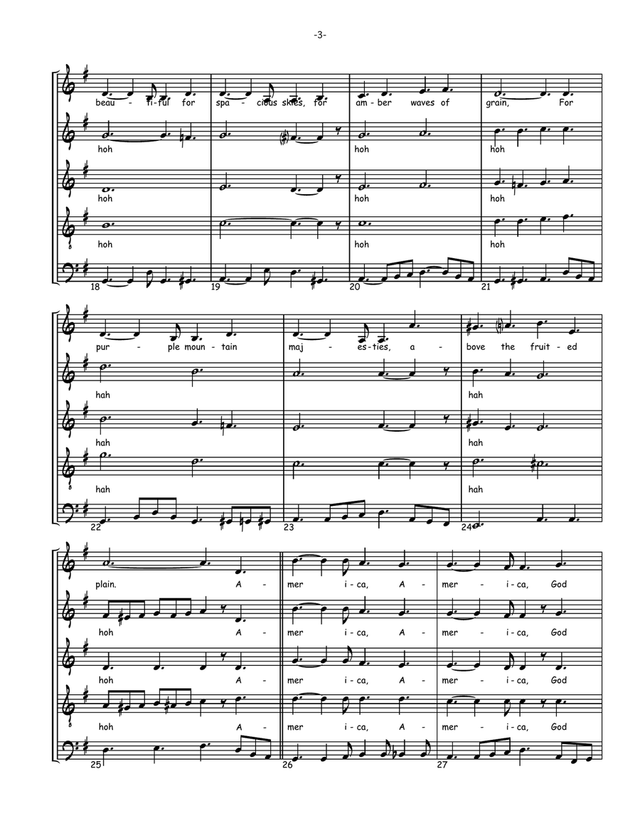 America The Beautiful 4-Part scores gallery preview page 3