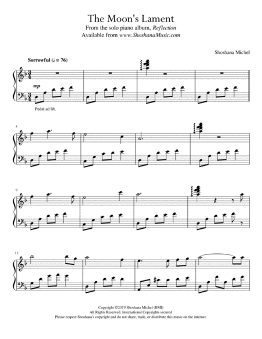 The Moon's Lament Piano Solo scores gallery preview page 1