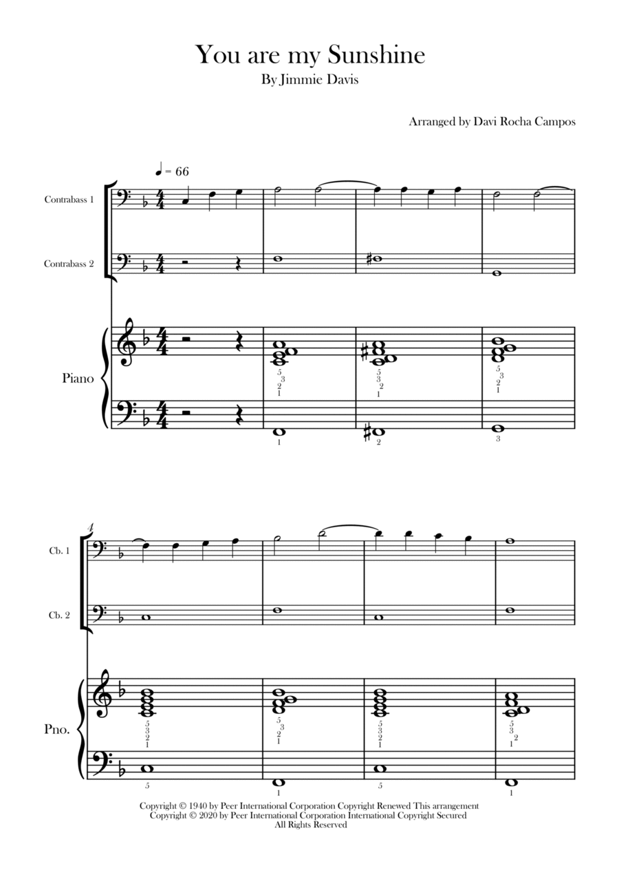 You Are My Sunshine String Duet scores gallery preview page 1