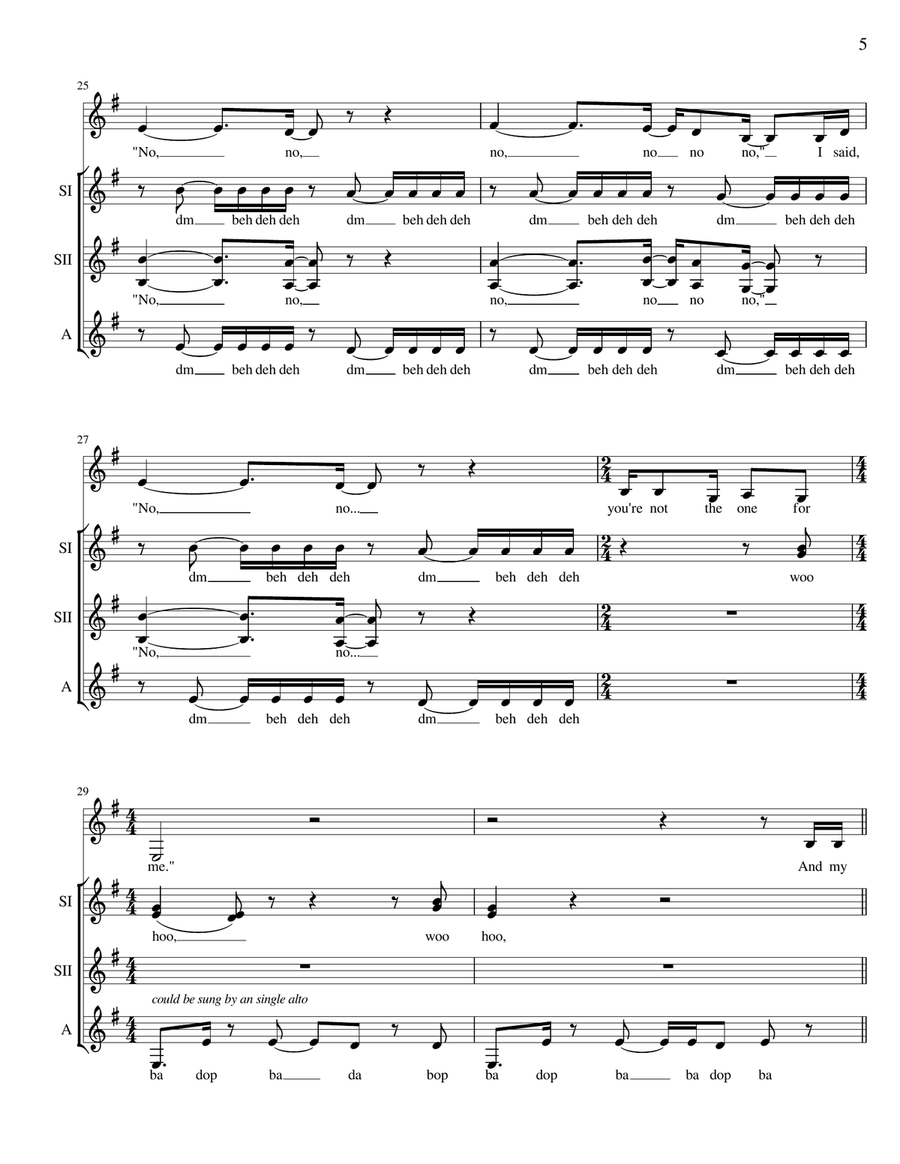 Black Horse And The Cherry Tree SSA scores gallery preview page 6