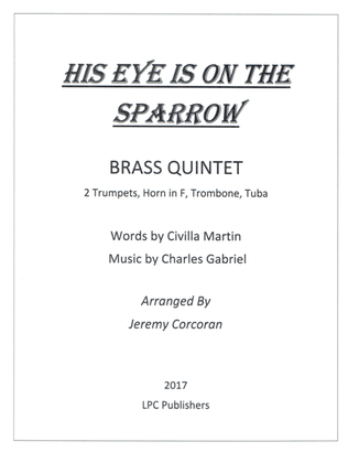 Book cover for His Eye Is On the Sparrow for Brass Quintet