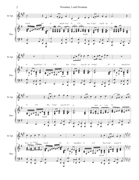 Hosanna, Loud Hosanna (Bb-Trumpet solo - Piano accompaniment) image number null