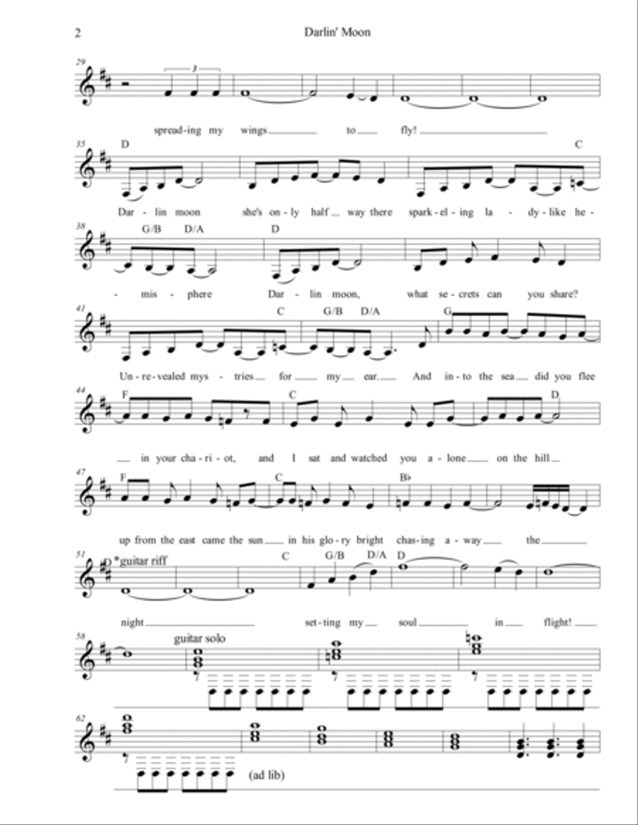 Darlin' Moon Darlin' Moon Guitar scores gallery preview page 2