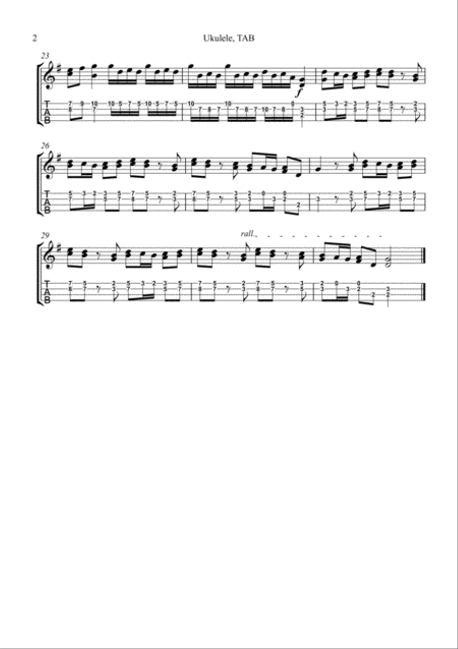 Spring from The Four Seasons by Vivaldi for Ukulele and Guitar Classical Guitar scores gallery preview page 5