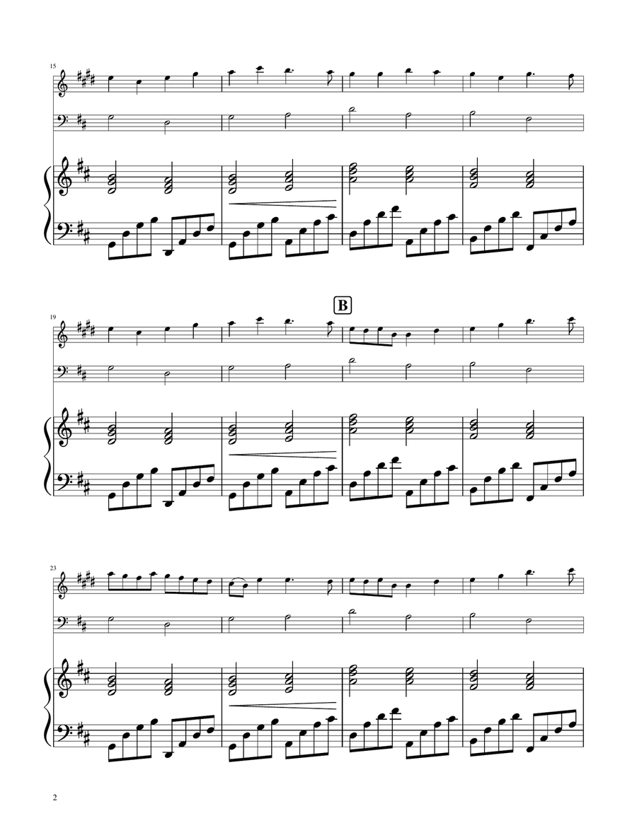 Canon in D - Trumpet and Trombone Duet Brass Duet scores gallery preview page 2