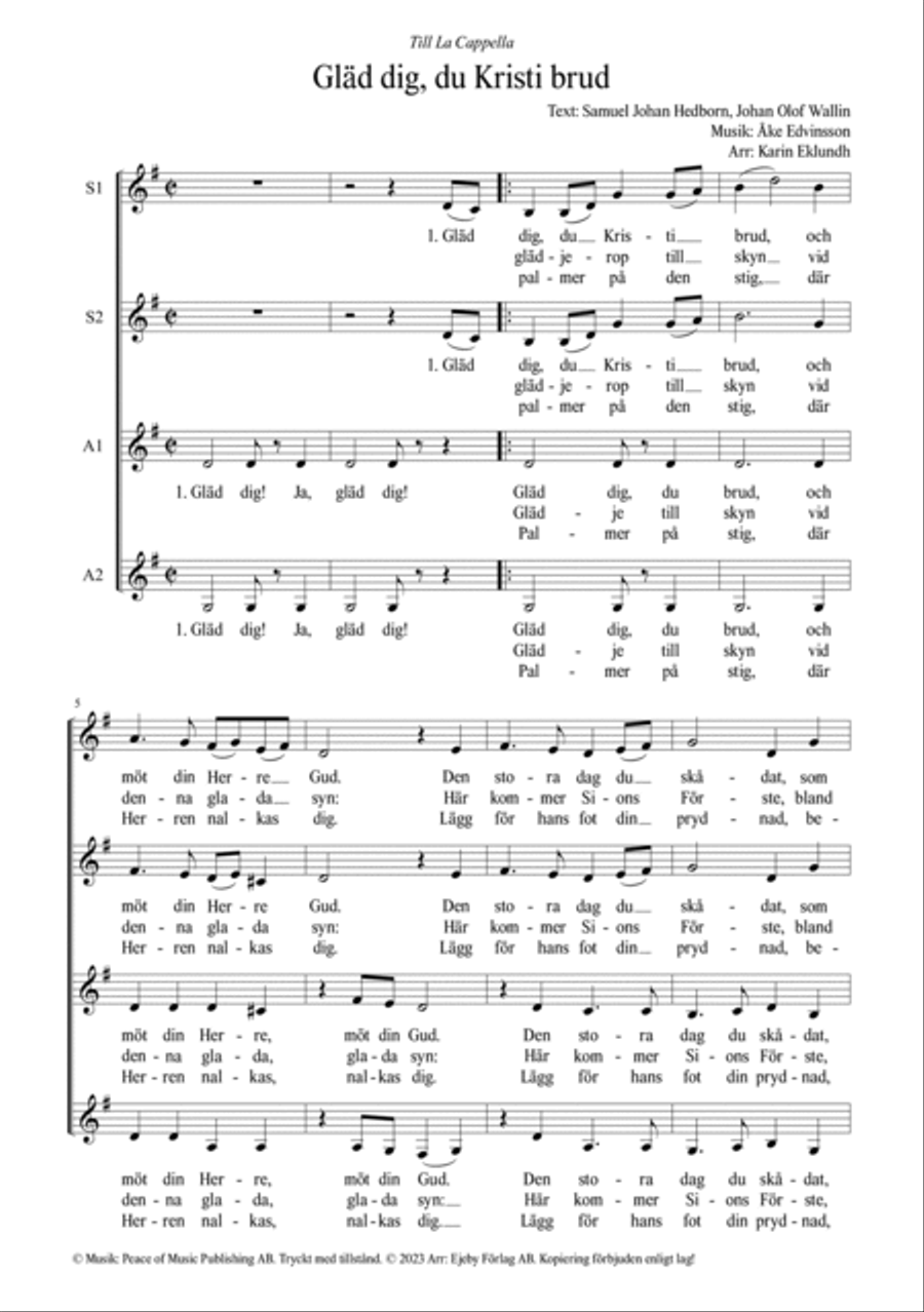 Gläd dig, du Kristi brud SSAA scores gallery preview page 2