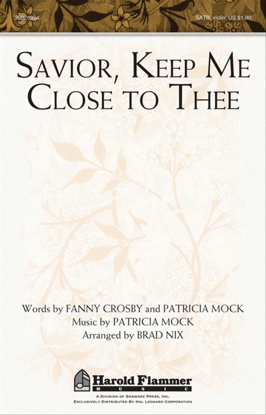 Savior, Keep Me Close to Thee 4-Part scores gallery preview page 1