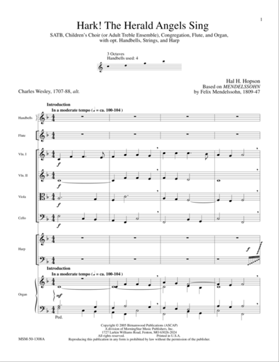 Hark! The Herald Angels Sing Choir scores gallery preview page 1