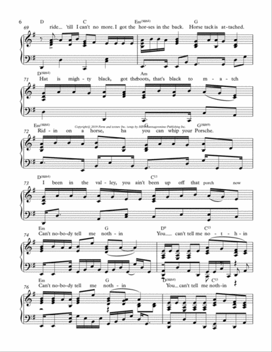 Old Town Road (remix) Piano Solo scores gallery preview page 6