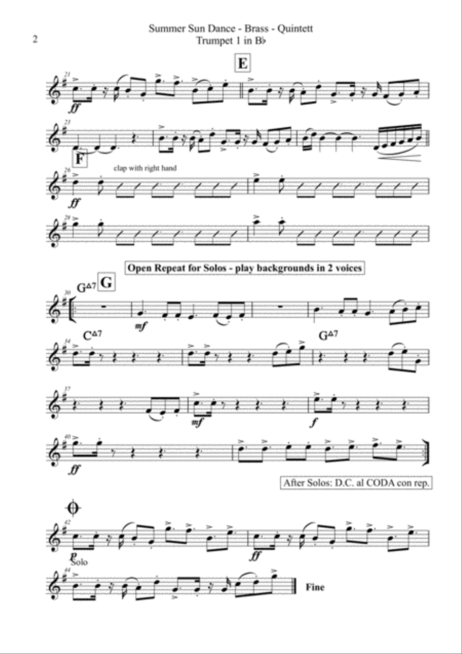 Summer Sun Dance - 11/8 - Folk Dance Style - Brass Quartet Brass Quartet scores gallery preview page 5
