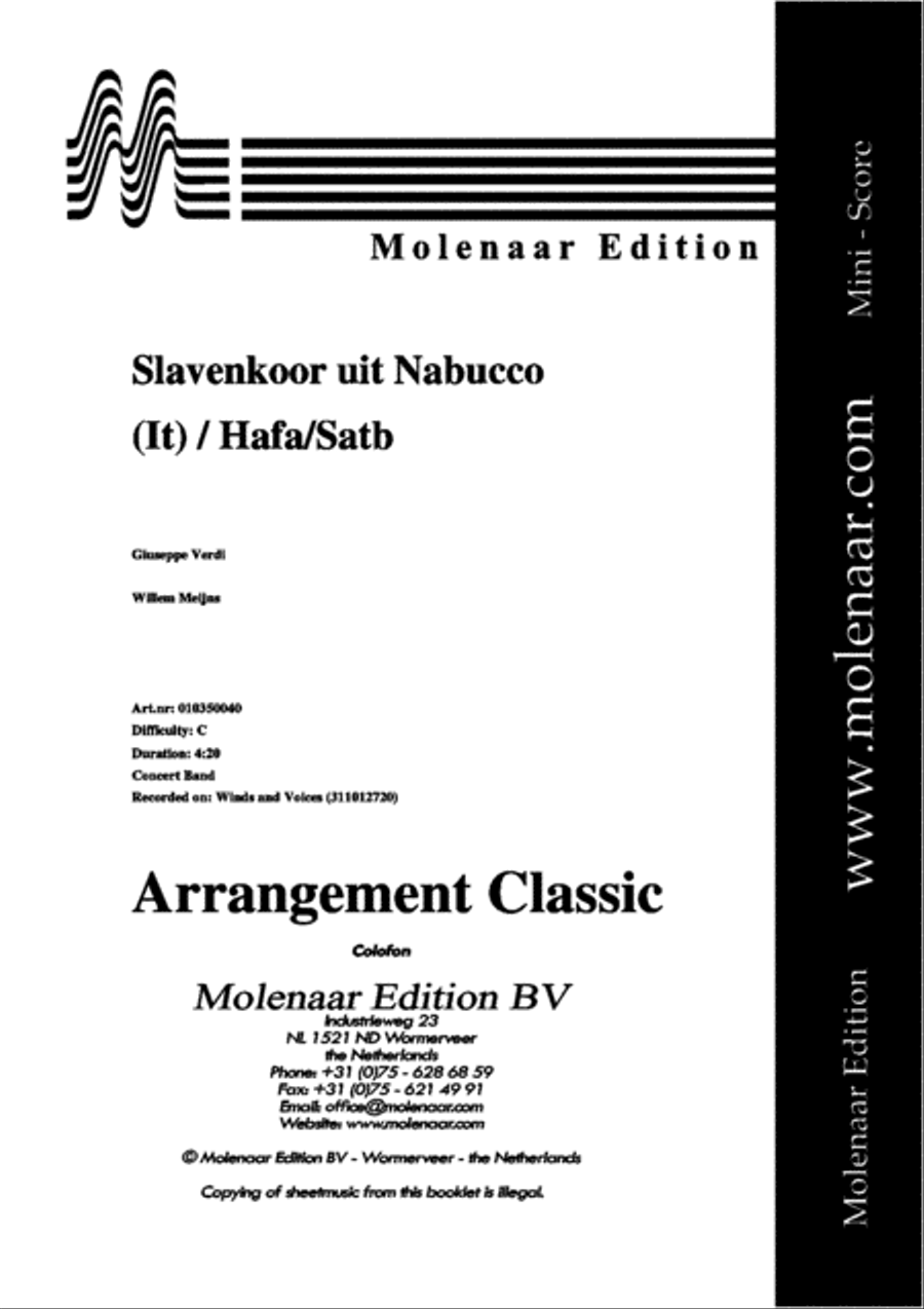 Slavenkoor uit Nabucco Slavenkoor uit Nabucco 4-Part scores gallery preview page 2