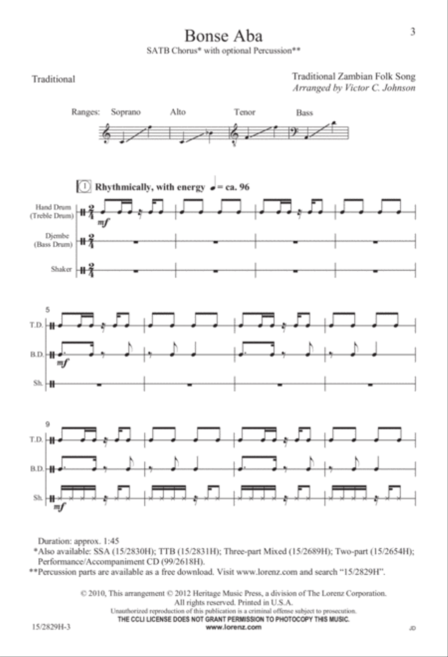 Bonse Aba 4-Part scores gallery preview page 3