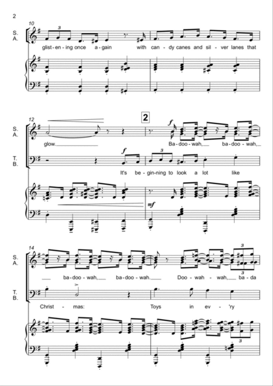 It's Beginning To Look Like Christmas 4-Part scores gallery preview page 2