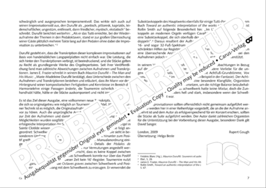 Tournemire: Funf Improvisationen fur Orgel solo Organ Solo scores gallery preview page 7