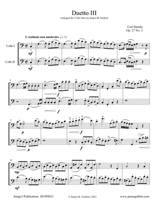 Stamitz: Duet Op. 27 No. 3 for Cello Duo