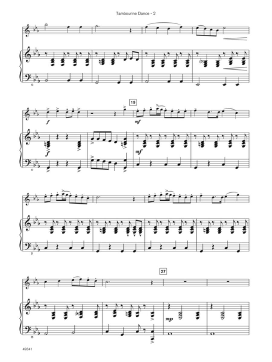 Tambourine Dance (Sound Innovations Soloist, Baritone Sax) Small Ensemble scores gallery preview page 5