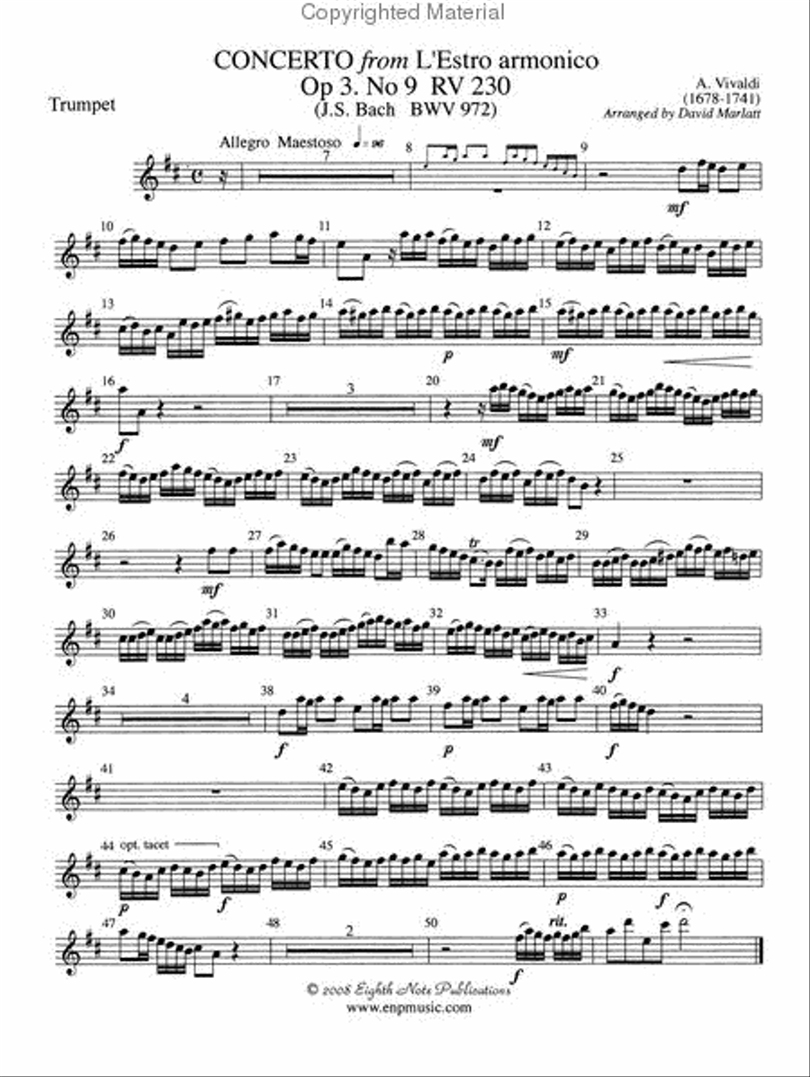 Concerto from L'estro armonico Op. 3, No. 9 Small Ensemble scores gallery preview page 4